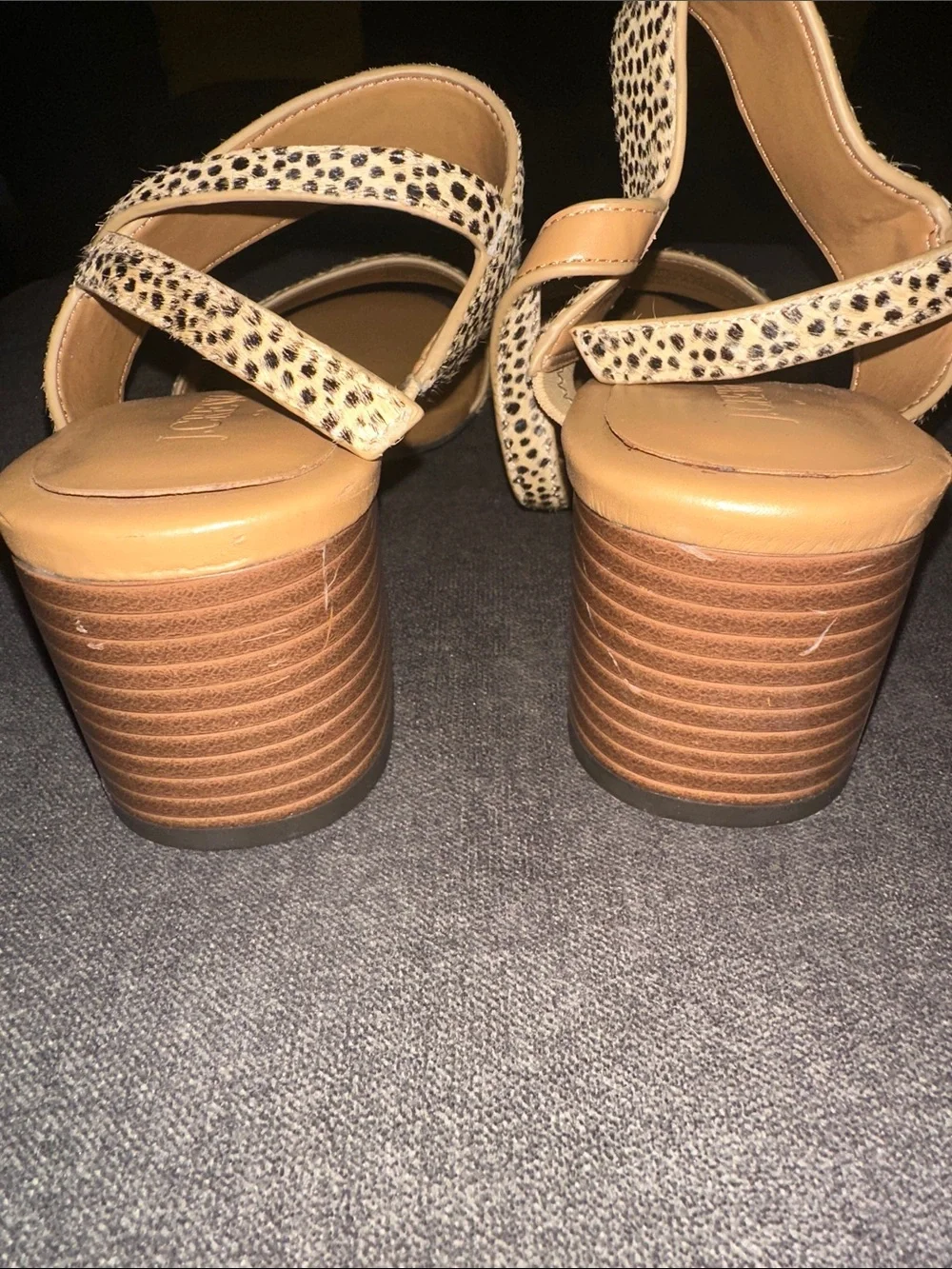 Animal Print J Crew Block Heel Sandal